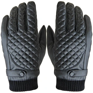 Winter Men's Touch Screen Gloves PU Leather Plus Velvet Warm Windproof Gloves Korean Winter Riding Gloves