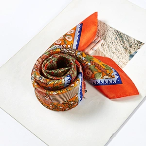 New tree printed silk sunscreensquare scarf women muslim small silk square neck scarf