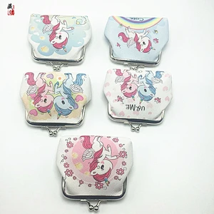 New unicorn cartoon small coin purse children's creative short wallet printing mini coin bag