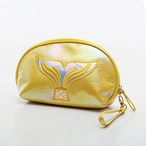 Fashion Travel Cosmetic Bag Women Makeup Bag Organizer Fishtail Leather Zipper Handbags Cosmetic Bag