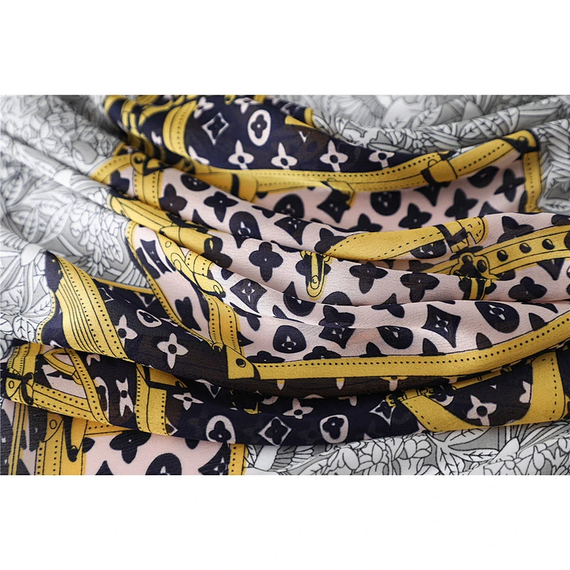 Ladies decorative fashion printing sunscreen shawl scarf colorful hangzhou imitated silk scarf