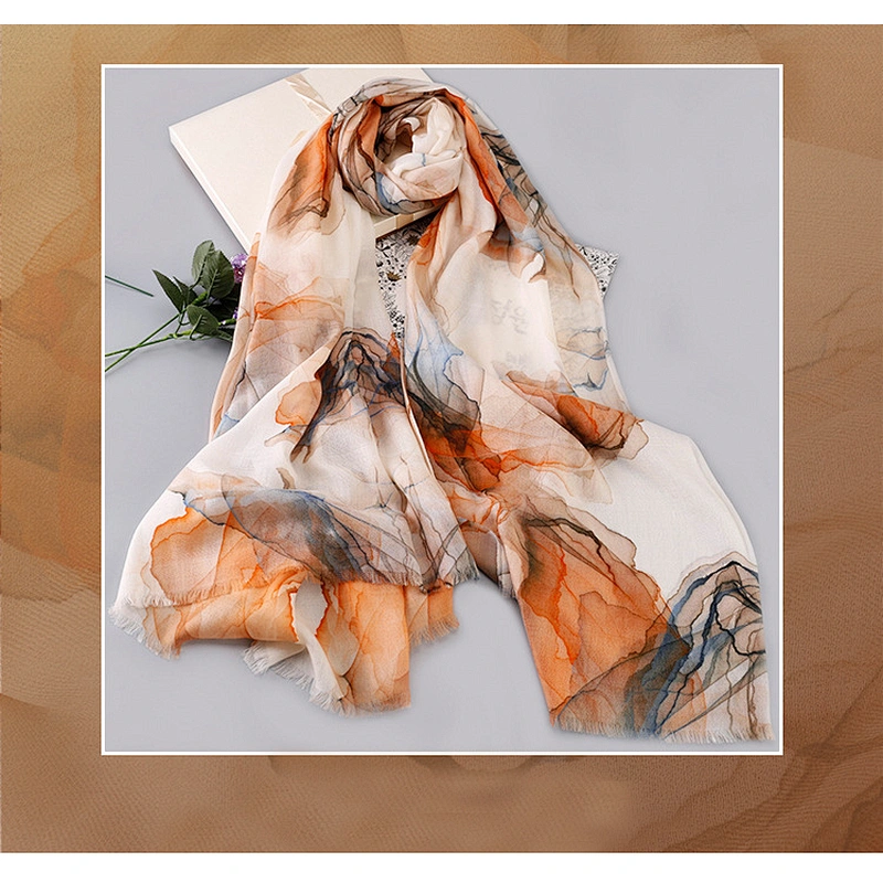 Fashion cashmere temperament wild plant flower lady shawl cashmere warm scarf