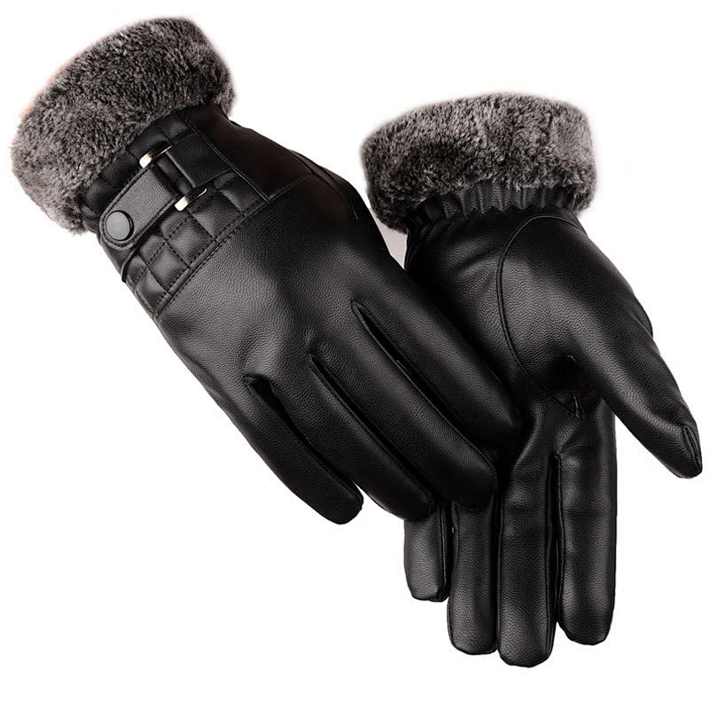 Winter Touch Screen Gloves Business Driving Men's Gloves Thickened Plus Velvet Warmth Riding Outdoor Cotton Gloves