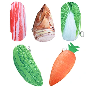 Creative Personality Funny Plush Vegetable Pencil Case Student 3d Simulation Stationery Bag