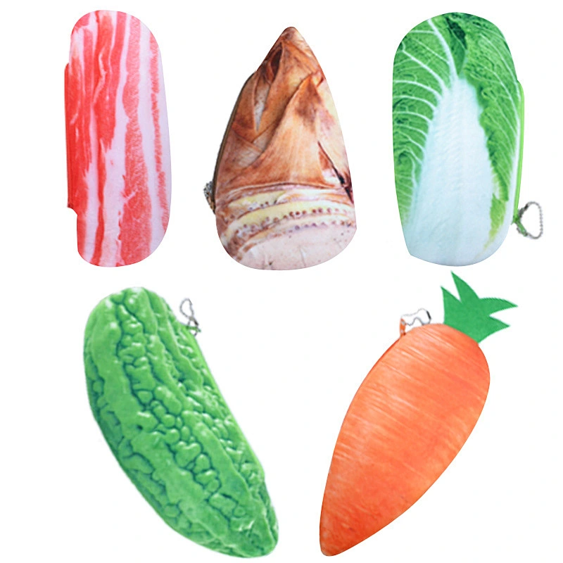 Creative Personality Funny Plush Vegetable Pencil Case Student 3d Simulation Stationery Bag