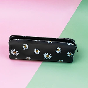 Small Daisy Large Capacity Pencil Case Simple Transparent TPV Girl Cosmetics Daisy Storage Bag Student Pencil Case
