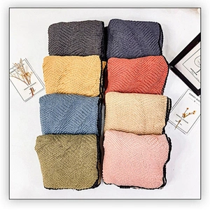 2020 Korean Version Brand Scarf Women Warm Dual-Use Cotton And Linen Pleated Small Shawl Fashion Decorative Scarf Wholesale