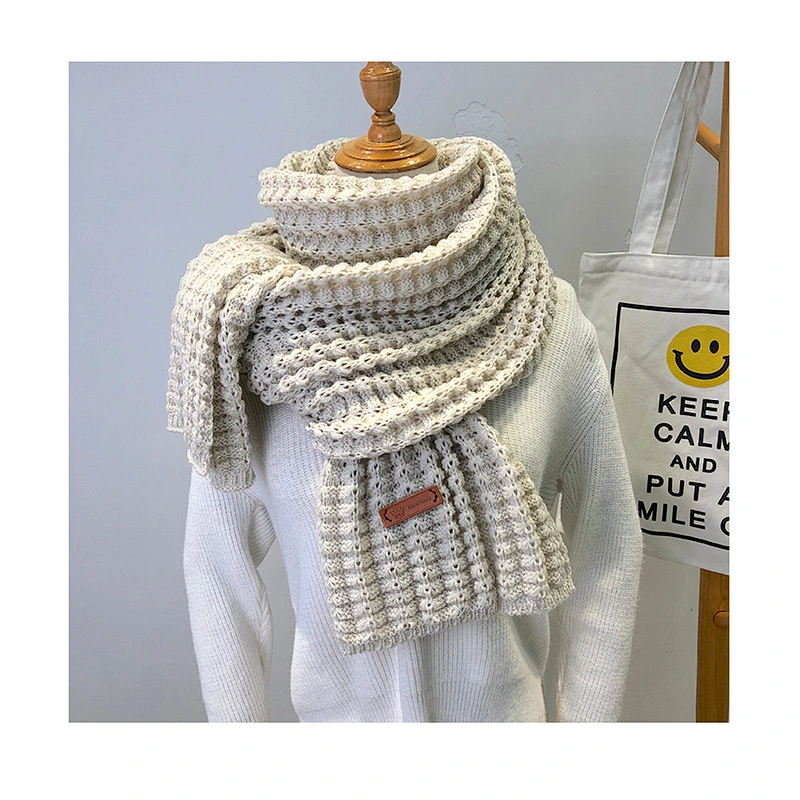 Korean Version 2021 Wool Scarf Women Autumn Winter New Wild Dual-Use Thickened Warmth Student Ins Girl Shawl
