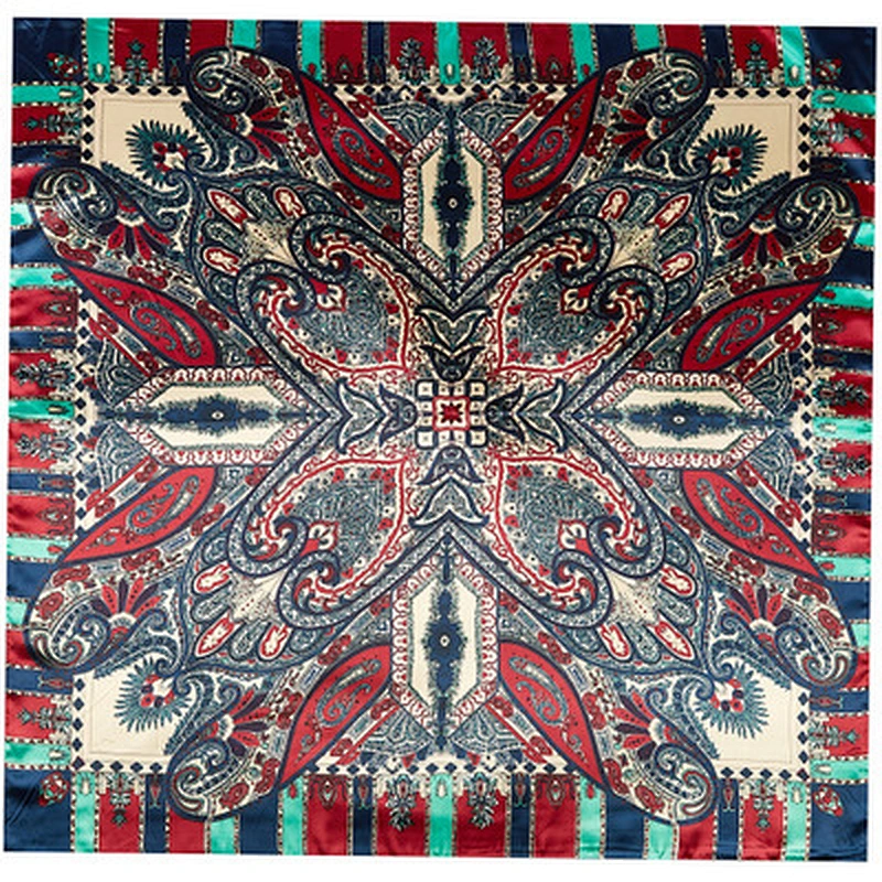 Factory direct silk scarves 90x90 female shawl retro wild scarf square small scarf wholesale