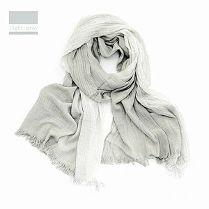 Direct Factory Wholesale Fashion Neutral Striped Cotton Linen Scarf