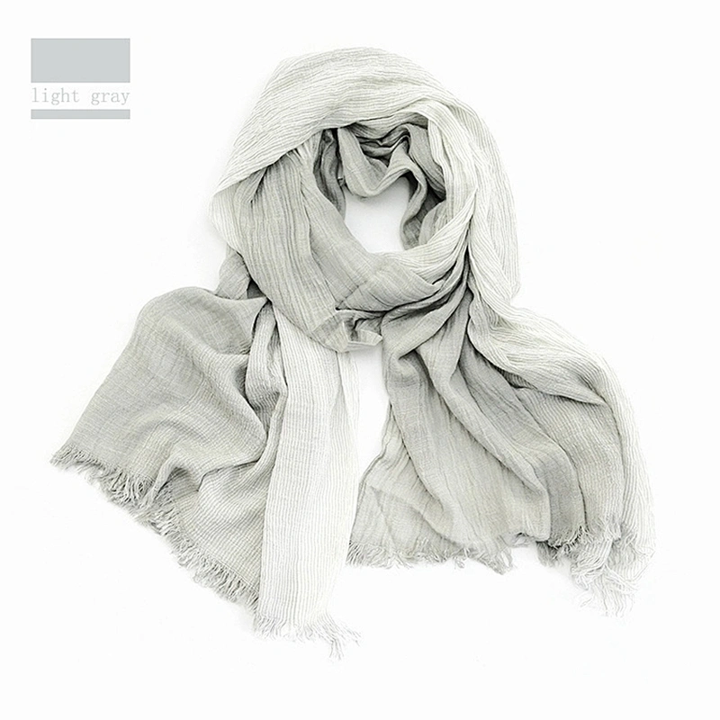 Direct Factory Wholesale Fashion Neutral Striped Cotton Linen Scarf