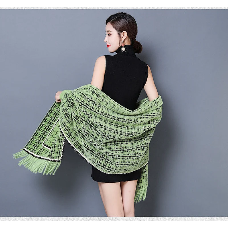 New Style Shawl Scarf Tassel With Sleeve Mink Velvet Thick Cloak Red Cheongsam Wedding Outer Coat Women Shawls