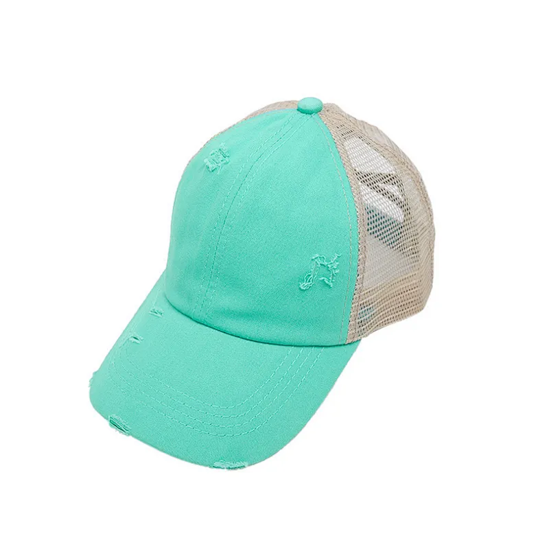 Custom Design Outdoor Baseball Cap Mesh Cap Leopard Girl Trucker Cotton Distressed Washed Mesh Hat