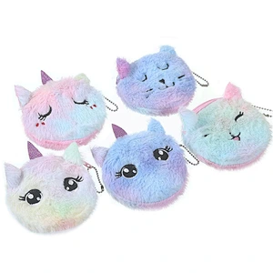 Hot selling creative unicorn cartoon coin purse children's cute plush coin purse