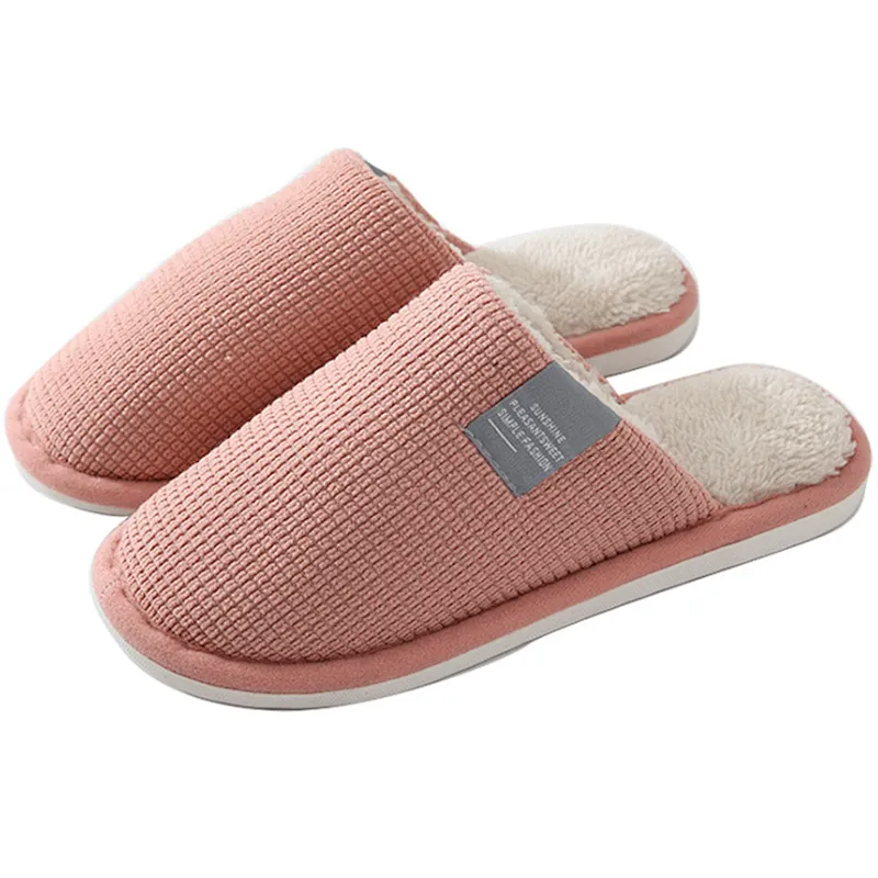 Cotton slippers women's thick-soled winter household home couples indoor warmth non-slip male home floor slippers