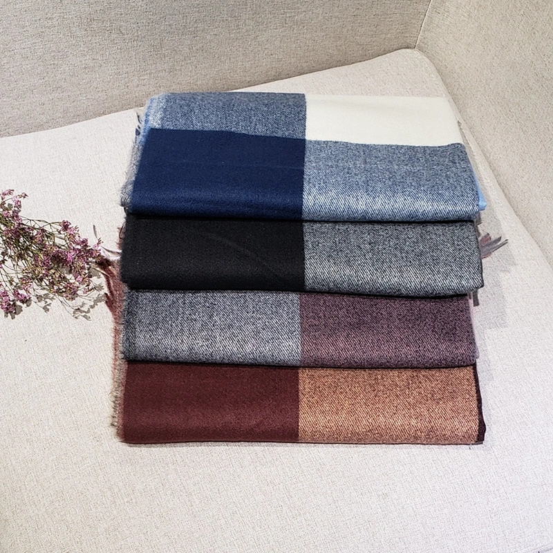 Ladies Scarf New Autumn Winter Tassel Shawl Scarf Korean Version Large Plaid Solid Color Cashmere Scarf