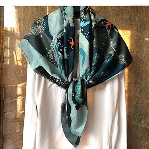New fashion silk big square scarf printed cashmere silk scarf all-match decorative scarf women