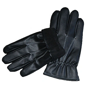 All Black Fashion Car Driving PU Leather Gloves Men for Winter
