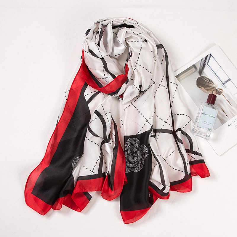 Wholesale 2020 New Style Fashion Women Designer Scarves Fresh Printed Pattern Custom Long Turkish Silk Scarf