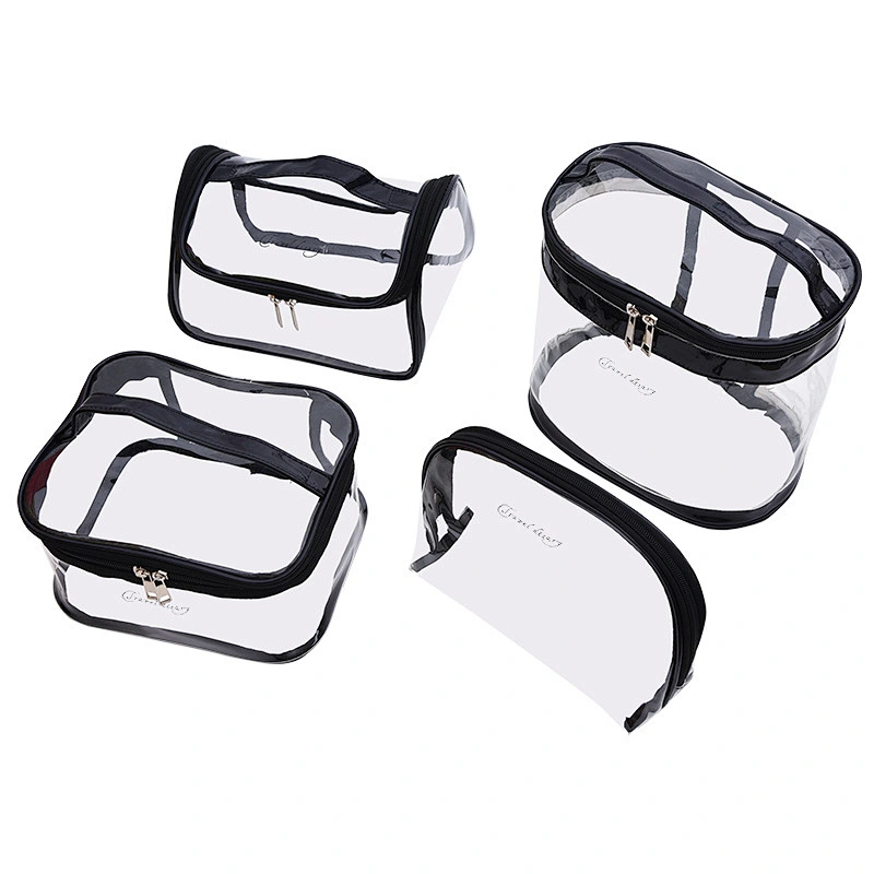 New Design Wholesale Popular PVC Eco Friendly Transparent Waterproof Handbag Big Capacity Makeup Cosmetic Bag