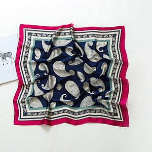 Ladies Silk Scarf Autumn Winter Korean Wild Professional Cashew Flower Small Square Scarf Decoration Work Scarf