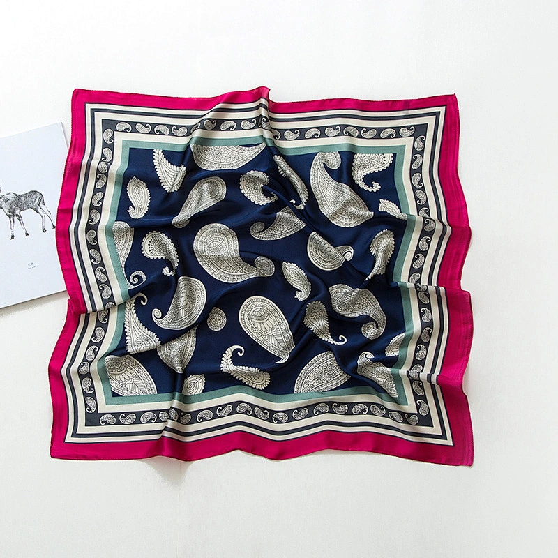Ladies Silk Scarf Autumn Winter Korean Wild Professional Cashew Flower Small Square Scarf Decoration Work Scarf