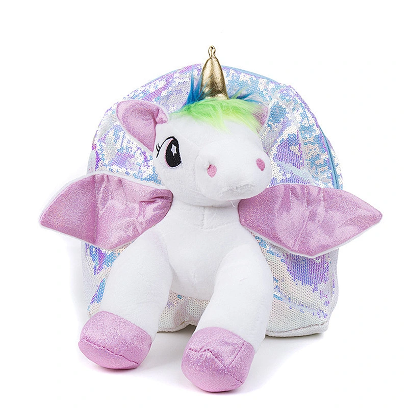 Plush unicorn cartoon kindergarten school bag cute children small backpack girl backpack