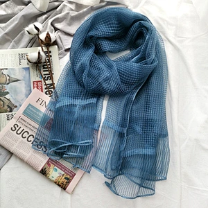Solid color plaid islamic scarf hijab women ladies muslim silk scarf hijab