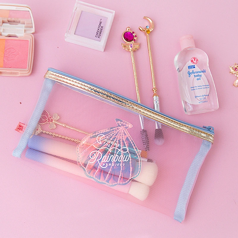 2020 New Creative Flamingo Pencil Case Harajuku Laser Shell Student Pencil Case
