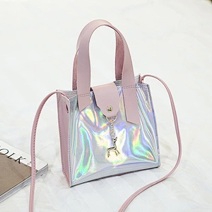 Shining Laser PU Single Shoulder Women Leather Handbags Holographic Crossbody Bag
