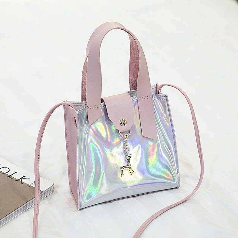 Shining Laser PU Single Shoulder Women Leather Handbags Holographic Crossbody Bag