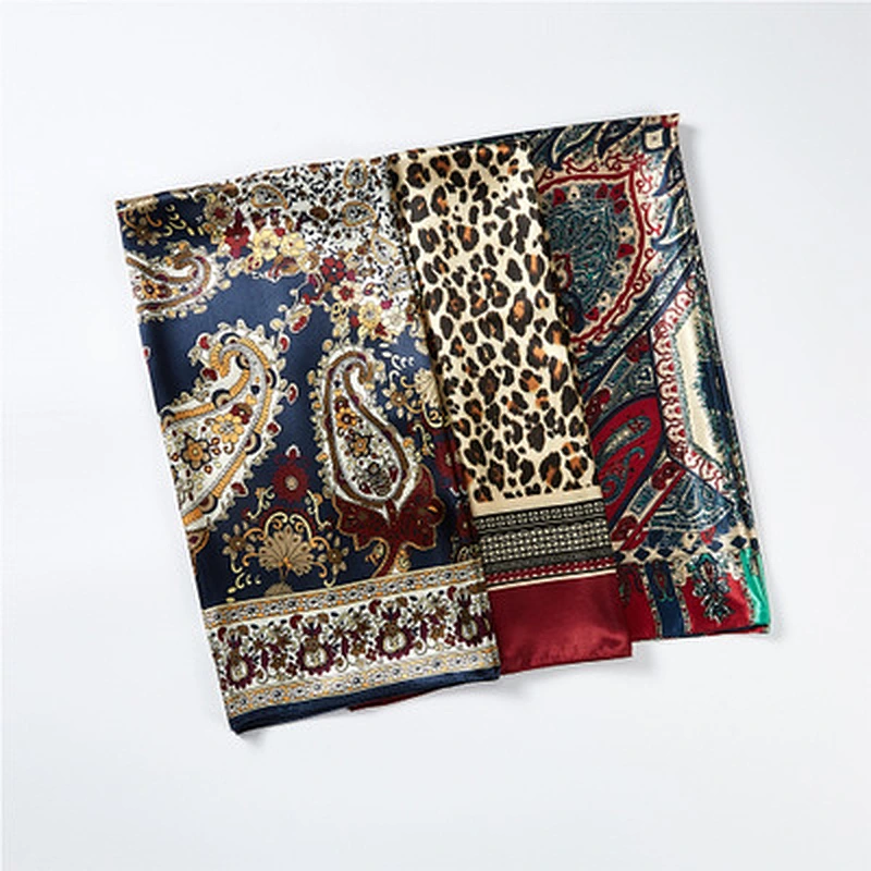 Factory direct silk scarves 90x90 female shawl retro wild scarf square small scarf wholesale