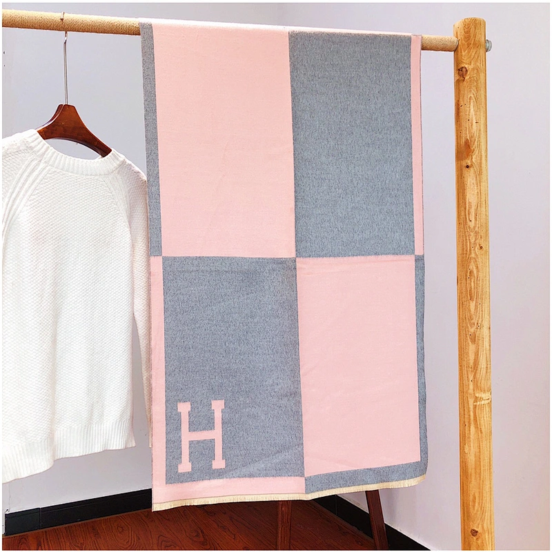 Superior Quality H Letter Plain Colors Cashmere Scarves Pashmina Shawls For Women