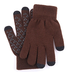 Wholesale Knitted Warm Gloves Men'S Winter Thickened Non-Slip Wool Outdoor Custom Touch Screen Gloves