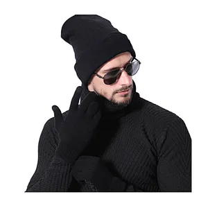 Unisex Knitted Warm Ski Winter Slouchy Outdoor Sports Acrylic Beanie Touch Screen Cap Scarf Hat Glove Sets
