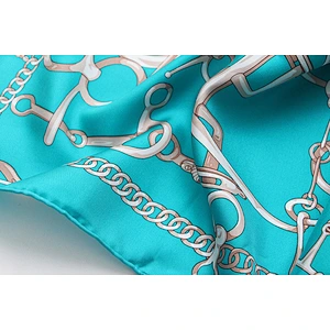 Fashion Brand Ladies Chain Printing European American Silk Scarf Large Square Scarf Dual-Use Scarf Shawl