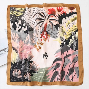 Printed scarf female spring and summer thin section decorative scarf fashion wild small square scarf autumn and winter warm prof