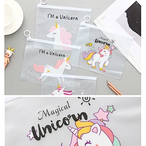 Cheap Wholesale School Office Stationery Clear Kawaii Unicorn Transparent Custom Cute Kids Pencil Case
