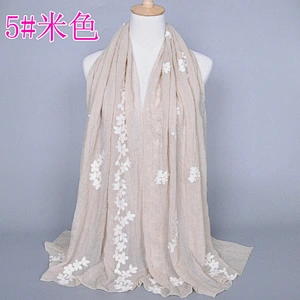 Wholesale 2020 Hot Sale Cheap Infinity Scarf Women Hijab Pleated Cotton Crinkle Scarf