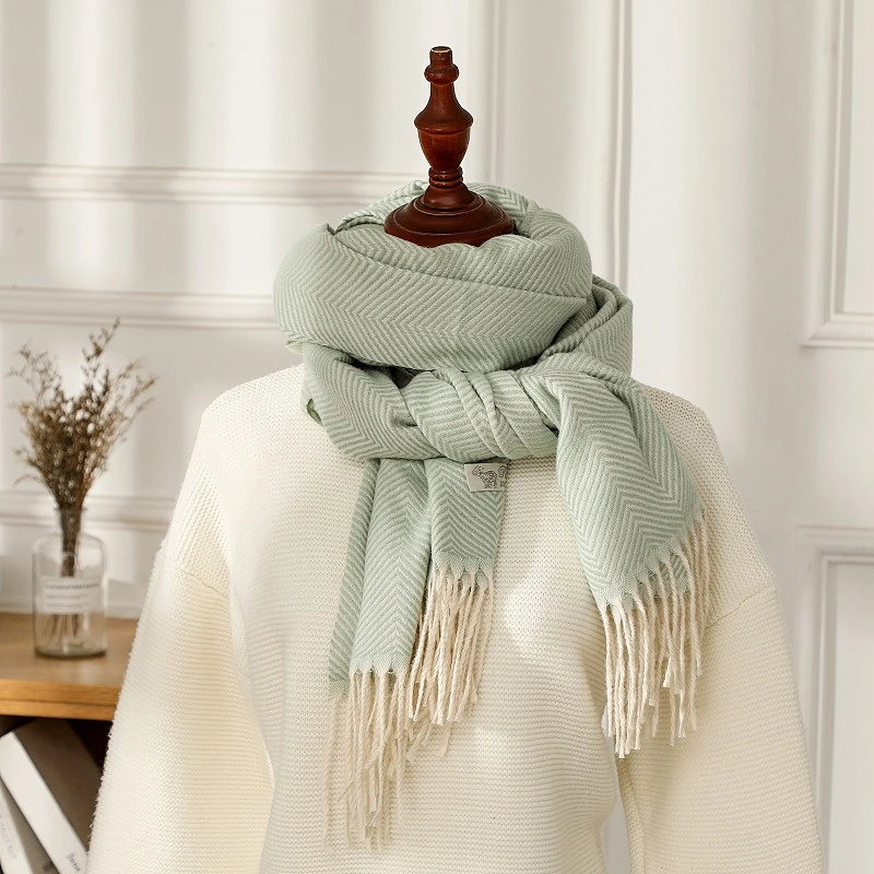 Autumn Winter New Herringbone Scarf Women Korean Version Cashmere Thick Shawl Warm Collar Scarf Wholesale