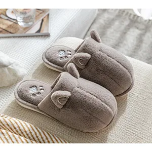 Wholesale 2020 Cotton Slippers Home Female Winter Home Children Cute Warm Couple Male Parent-Child Plush Slippers