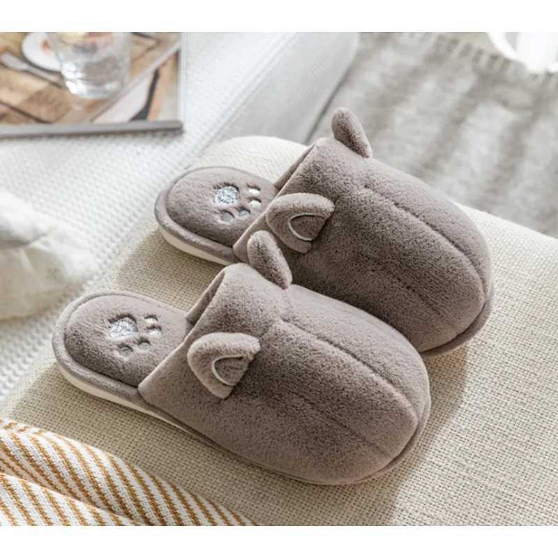 Wholesale 2020 Cotton Slippers Home Female Winter Home Children Cute Warm Couple Male Parent-Child Plush Slippers
