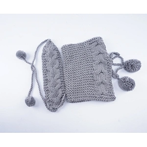 2020 New Kids Hat Suit Autumn Winter Warm Knitted Hat Cute Female Baby Hat Neck Scarf Two-Piece Set With Pom Pom