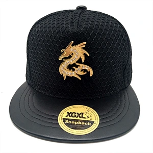 High Quality 6 Panel Caps Metal Logo Custom Design Embroidery Snapback Hats