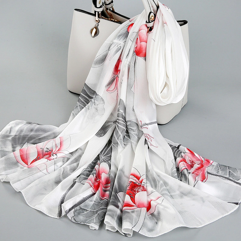 2020 New Spring Summer Thin Silk Scarf Women Wild Sunscreen Travel Shawl Rectangular Custom Silk Mother Gauze Scarves