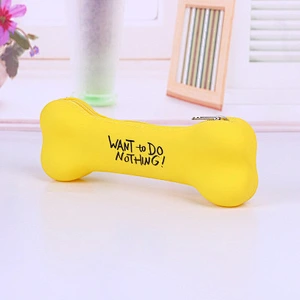 Creative 2021 New Candy Hand Holding Coin Purse Student Stationery Bag Fruit Color Bone-Shaped Silicone Pencil Case