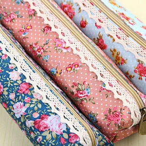 Wholesale Student Supplies Elegant Floral Pencil Case Korea Extended Pencil Case Stationery Bag