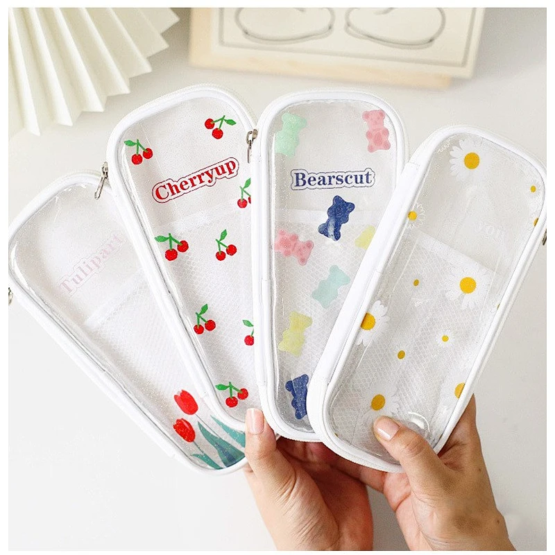 TPU Transparent Pencil Case Multi-Function Ins Small Portable Female Student Girl Pencil Case