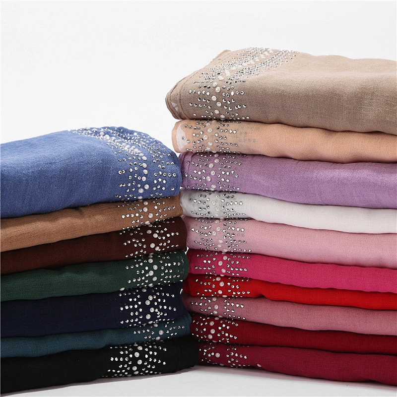 2020 Autumn And Winter Solid Color Malaysian Hot Selling cotton scarf women hijab