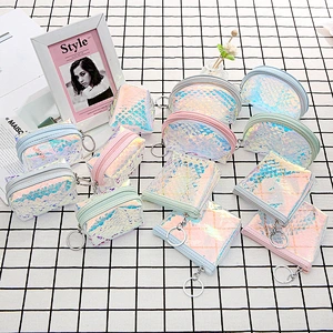4 Shape Design Promotional Gifts PVC Bling Women Purse Bag Summer Mini Card Holder Wallet For Female